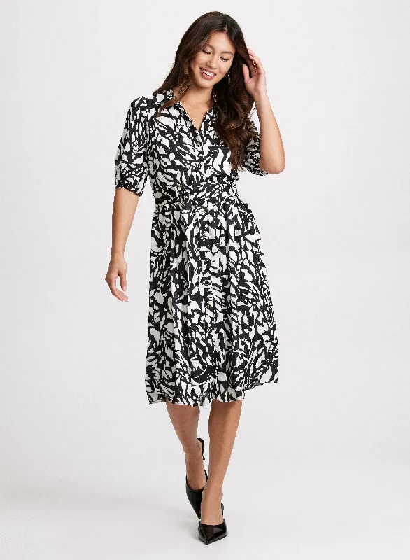 Abstract Animal Print Dress