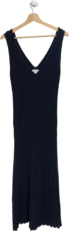 Aligne Black Mermaid V-neck Knitted Dress UK L