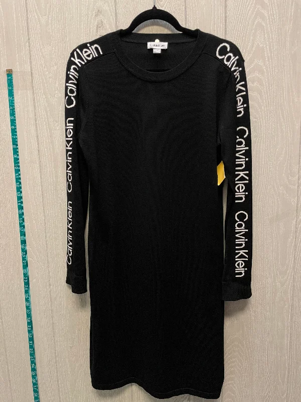 Dress Sweater By Calvin Klein In Black & White, Size: L