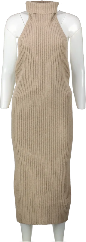 Piece of White Brown Estelle Knitted Dress UK XS