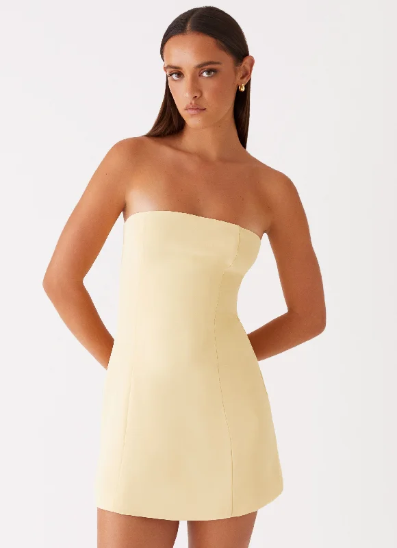 Ayanna Strapless Mini Dress - Yellow