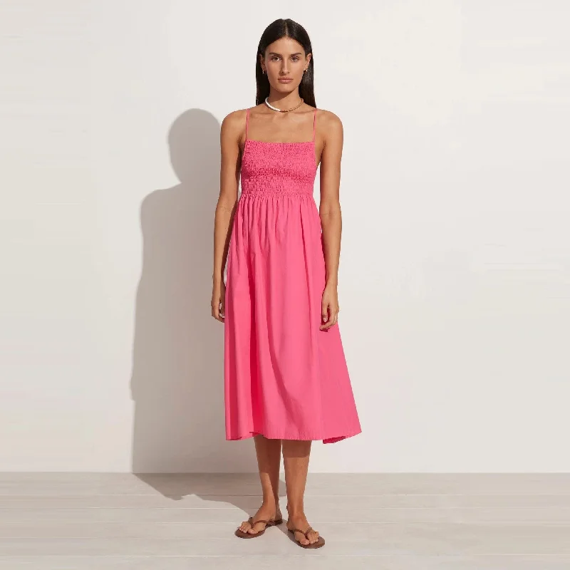 Bryssa Midi Dress (Hot Pink)