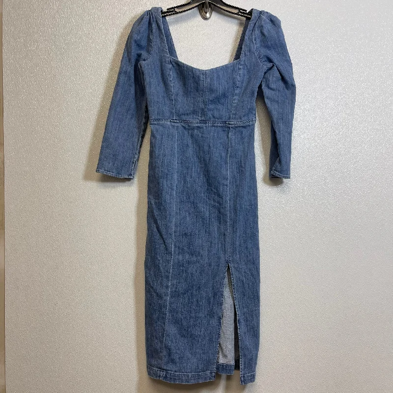 Dress Casual Midi By Cmc In Denim, Size: Xs