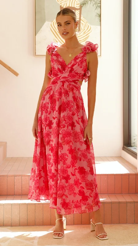 Galilhai Maxi Dress - Pink Floral