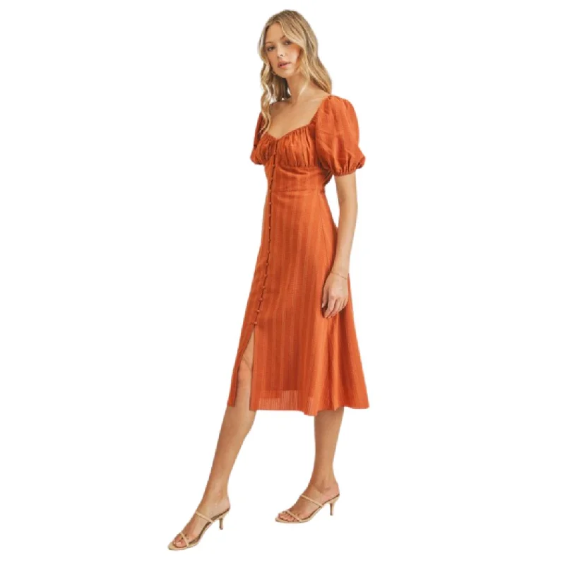 Sweetheart Midi Dress (Pecan)