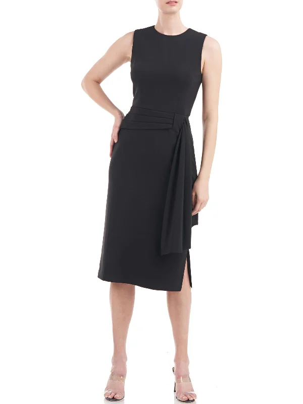 Womens Pleated Sleeveless Cocktail and Party Dress