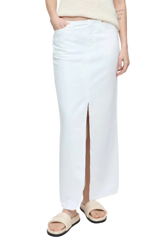 Denim Maxi Skirt In White