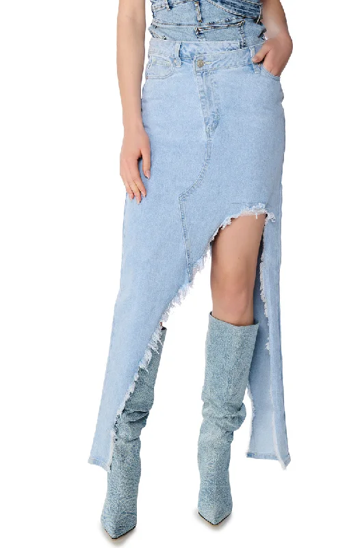 JUST WANNA DANCE HIGH LOW DENIM SKIRT