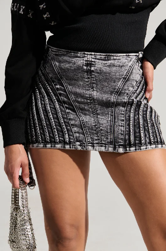 MARI DENIM LACE UP MINI SKIRT