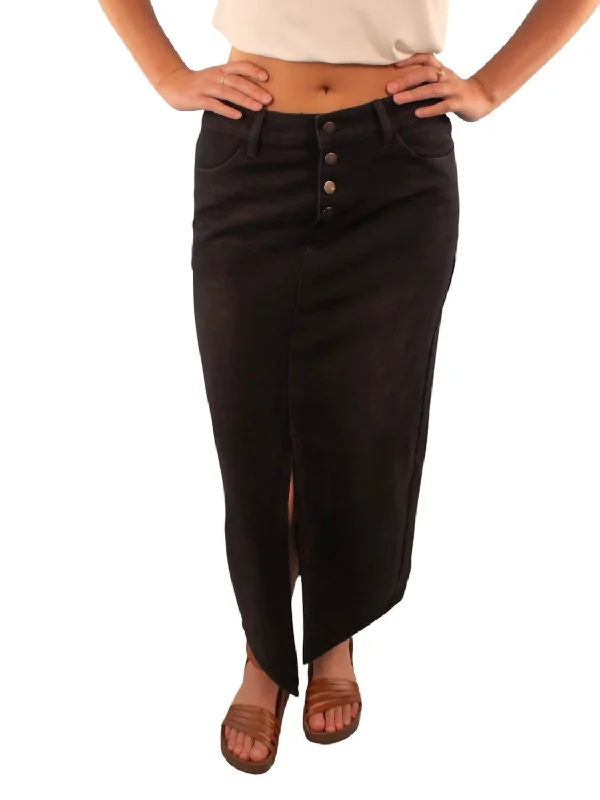 Ruby Maxi Denim Skirt In Black