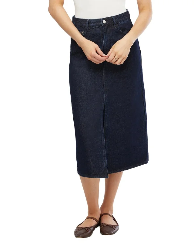 WeWoreWhat Denim Midi Skirt