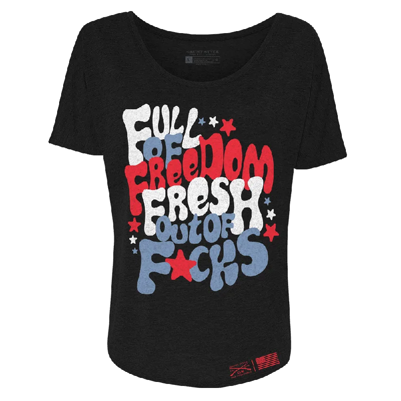 Women's Fresh Outta F*cks Slouchy T-Shirt - Black