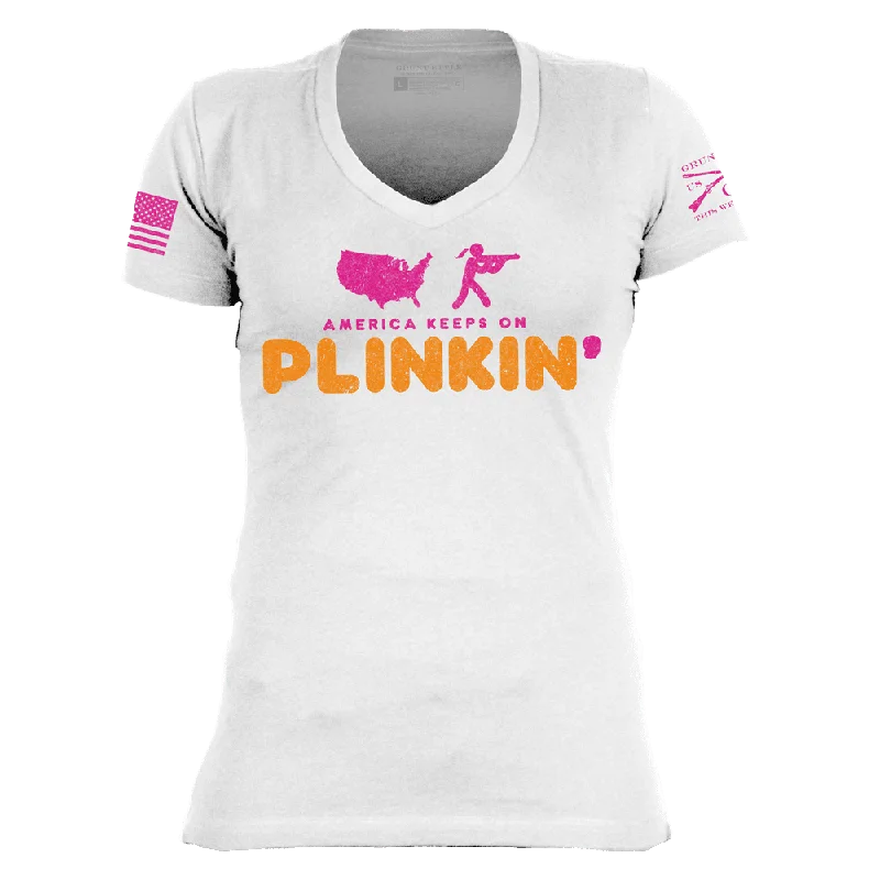 Women's Plinkin' V-Neck - White