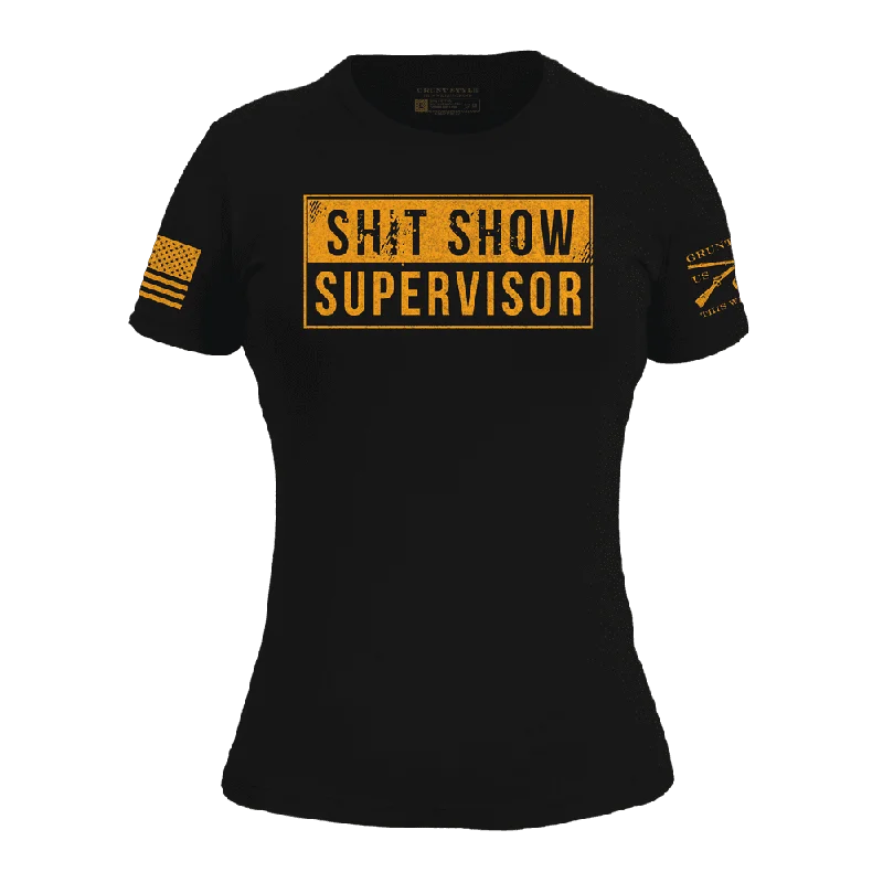 Women's Sh*t Show Supervisor Slim Fit T-Shirt - Black