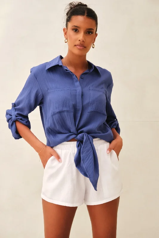 Azure Oversized Shirt Blue