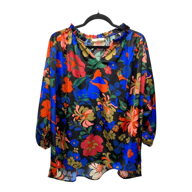 Blouse Long Sleeve By Entro In Multi-colored, Size: S