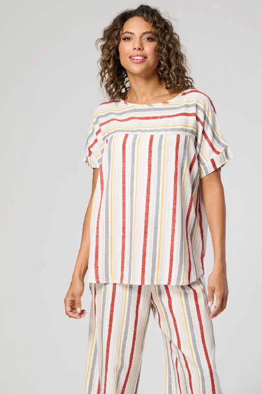 Saloos Panelled Stripy Top