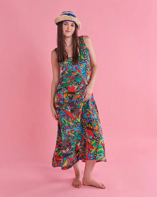 Kip&Co x Jenny Kee Parrots & Cockatoos Silk Slip Dress