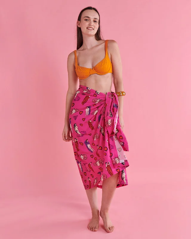 Kip&Co x Jenny Kee Pretty In Pink Organic Cotton Sarong