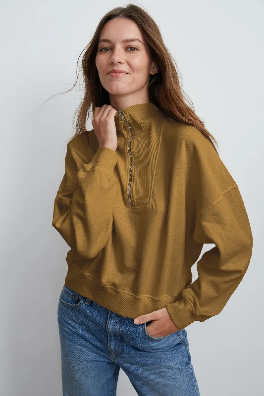 NILLY MOCK NECK ZIP SWEATSHIRT