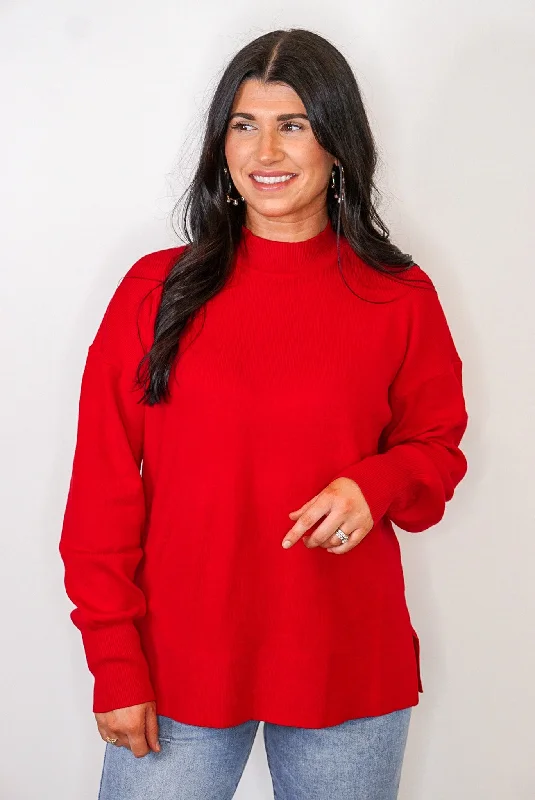 Winter Wishes Red Knit Top