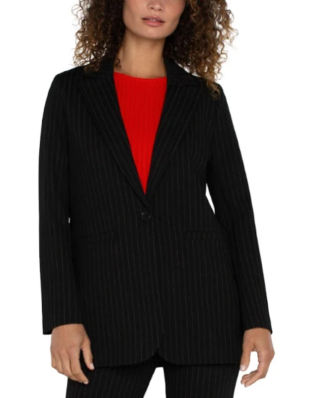 Liverpool Boyfriend Blazer BLACK & WHITE PINSTRIPE