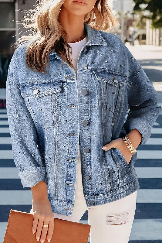 Rhinestones Studded Denim Jacket