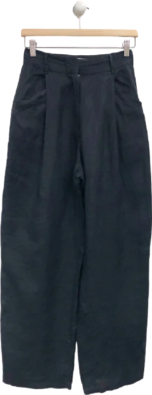 AEXAE Black Linen Trousers UK XS