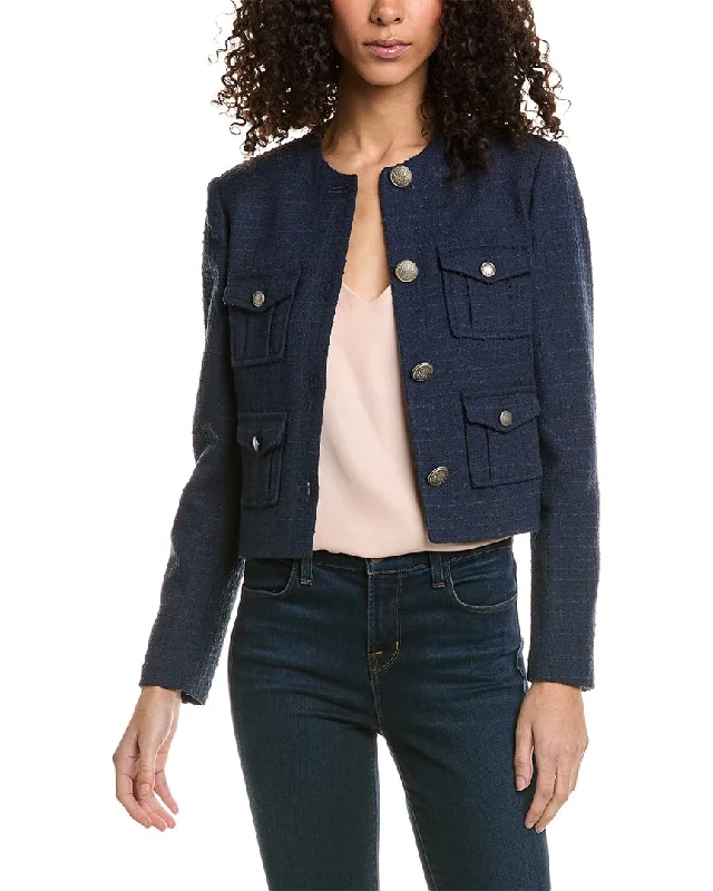 Ted Baker Cropped Boucle Wool-Blend Jacket