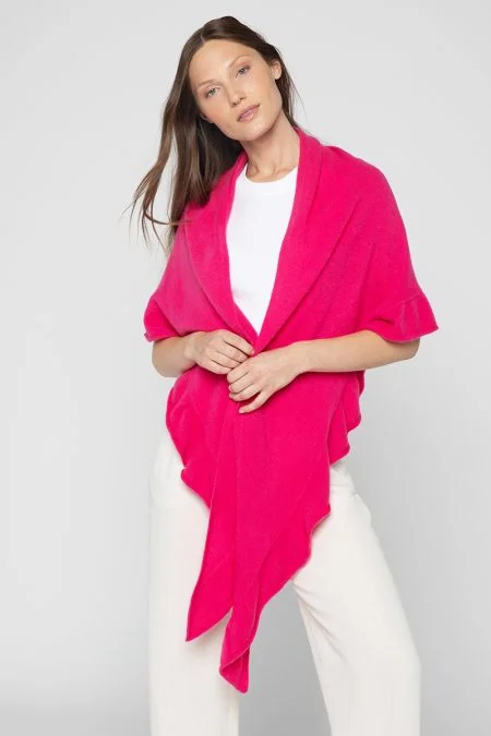 Kinross Cashmere Ruffle Triangle Wrap