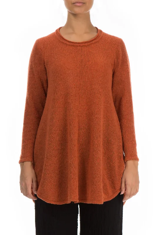 Loose Cosy Burnt Orange Wool Sweater